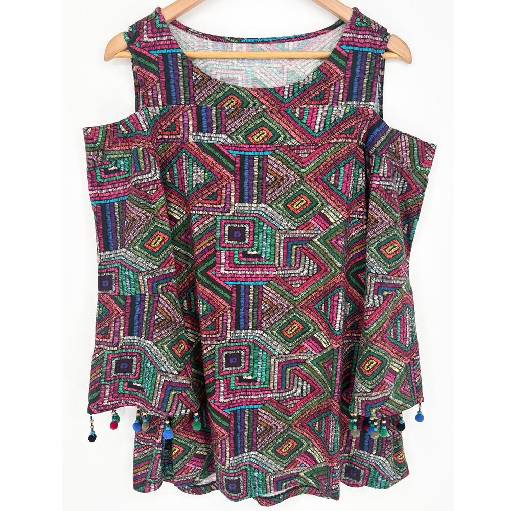 Soft Surroundings Rocco Branco Cold Shoulder Top Size M